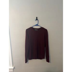 Primark Men’s Red Crew Neck Sweater Size L – Classic Knit Pullover Jumper